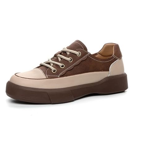 100junzidao Damen Plateau Sneaker aus Leder im Retro Stil Klassische Schnürschuhe Bequeme Freizeitschuhe mit Dicker Sohle atmungsaktive leichte Tennis und Laufschuhe 100junzidao Damen Plateau Sneaker aus Leder im Retro Stil Klassische Schnürschuhe Bequeme Freizeitschuhe mit Dicker Sohle atmungsaktive leichte Tennis und Laufschuhe von 100junzidao