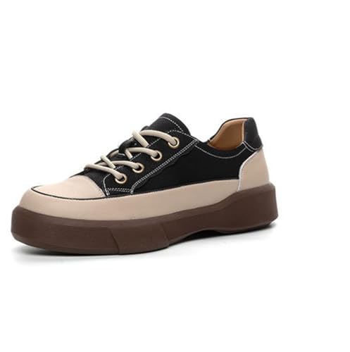 100junzidao Damen Plateau Sneaker aus Leder im Retro Stil Klassische Schnürschuhe Bequeme Freizeitschuhe mit Dicker Sohle atmungsaktive leichte Tennis und Laufschuhe 100junzidao Damen Plateau Sneaker aus Leder im Retro Stil Klassische Schnürschuhe Bequeme Freizeitschuhe mit Dicker Sohle atmungsaktive leichte Tennis und Laufschuhe von 100junzidao