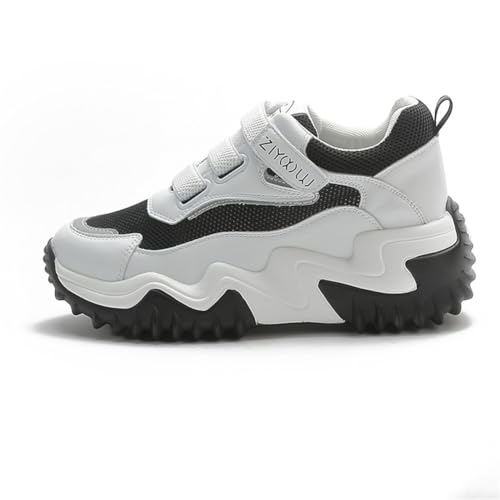 100junzidao Damen Plateform Sneakers aus Leder Bequeme Wanderschuhe Modische Freizeitschuhe mit Plateausole Höhenerhöhende Schuhe mit Atmungsaktivem Mesh-Futter 100junzidao Damen Plateform Sneakers aus Leder Bequeme Wanderschuhe Modische Freizeitschuhe mit Plateausole Höhenerhöhende Schuhe mit Atmungsaktivem Mesh-Futter von 100junzidao