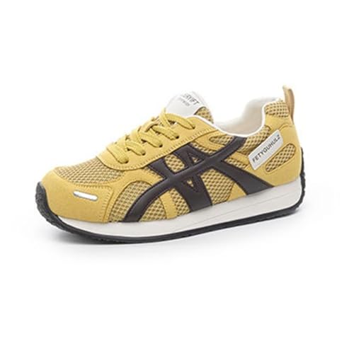 100junzidao Damen Sneaker aus Kunstleder mit Plateausohle Dicker Sohle leicht bequem Schnürung atmungsaktives Mesh lässige Tennis Walking Schuhe 100junzidao Damen Sneaker aus Kunstleder mit Plateausohle Dicker Sohle leicht bequem Schnürung atmungsaktives Mesh lässige Tennis Walking Schuhe von 100junzidao