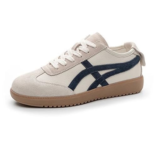 100junzidao Damen Sneaker mit Dicker Sohle lässige Schnürschuhe mit Plateau Tennis und Laufschuhe Bequeme Retro Klassiker vielseitige atmungsaktive Flache Sneaker 100junzidao Damen Sneaker mit Dicker Sohle lässige Schnürschuhe mit Plateau Tennis und Laufschuhe Bequeme Retro Klassiker vielseitige atmungsaktive Flache Sneaker von 100junzidao