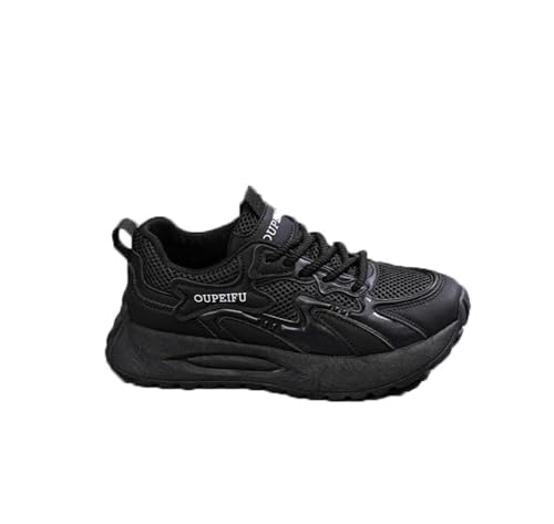 100junzidao Damen-Sneakers Mesh Atmungsaktive modische Freizeitschuhe Plateauschuhe Klobige Trainingsschuhe Leichte rutschfeste Laufschuhe Schwarz 39 von 100junzidao