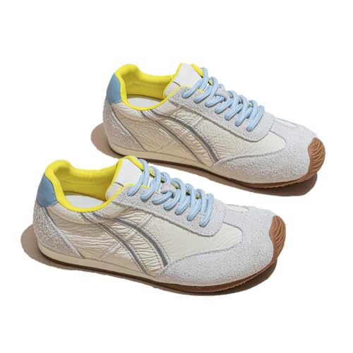 100junzidao Damen Trainingsschuhe Obermaterial Atmungsaktives Mesh Bequeme Walking Sneakers Leichtes Platform Design Fußgewölbeunterstützung Freizeit Mode von 100junzidao