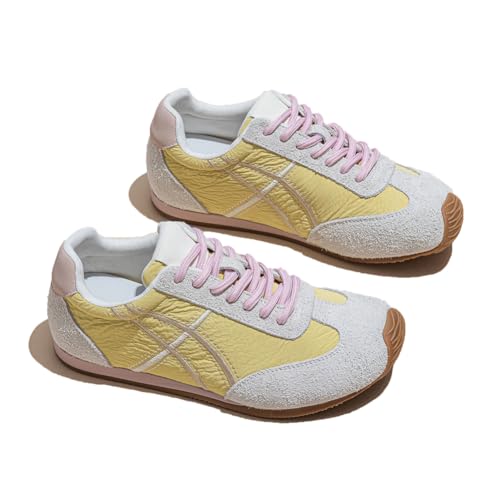 100junzidao Damen Trainingsschuhe Obermaterial Atmungsaktives Mesh Bequeme Walking Sneakers Leichtes Platform Design Fußgewölbeunterstützung Freizeit Mode von 100junzidao