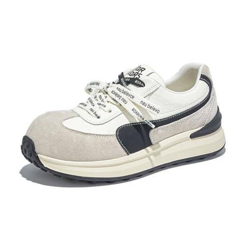 100junzidao Dicke Trainingsschuhe Damen Platform Bequem Retro Für Casual Träg und Pendeln von 100junzidao