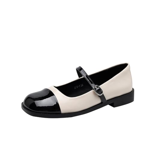 100junzidao Flache Mary Jane Schuhe Französisch Sanfte Shallow Court Ballett Schuhe Einfache Bequeme Fairy Style Temperament mit Rock Party Heels Beige 38 100junzidao Flache Mary Jane Schuhe Französisch Sanfte Shallow Court Ballett Schuhe Einfache Bequeme Fairy Style Temperament mit Rock Party Heels Beige 38 von 100junzidao