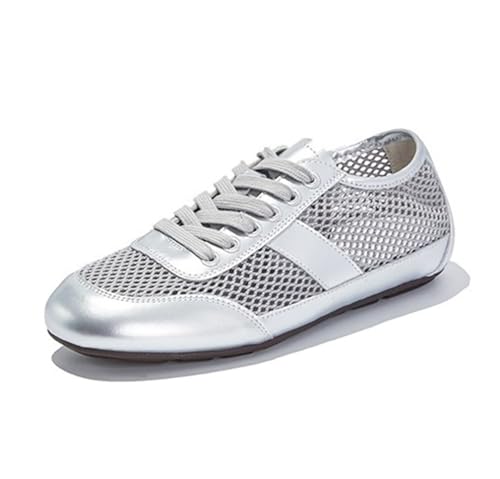 100junzidao Flache Sneakers Damen Klassische Schnürschuhe Plateauschuhe mit Dicker Sohle Leder Fitness Sneakers Leichte Bequeme Mesh Schuhe Atmungsaktive Bequeme Wanderschuhe 100junzidao Flache Sneakers Damen Klassische Schnürschuhe Plateauschuhe mit Dicker Sohle Leder Fitness Sneakers Leichte Bequeme Mesh Schuhe Atmungsaktive Bequeme Wanderschuhe von 100junzidao