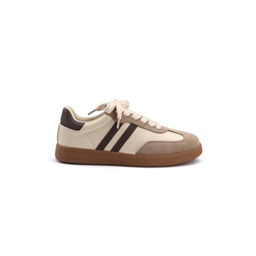 100junzidao Flache Wanderschuhe für Damen Leder Colour-Block Modische rutschfeste Sneaker Sportschuhe Schlichtes Design Bequem Vielseitig Braun 39 100junzidao Flache Wanderschuhe für Damen Leder Colour-Block Modische rutschfeste Sneaker Sportschuhe Schlichtes Design Bequem Vielseitig Braun 39 von 100junzidao