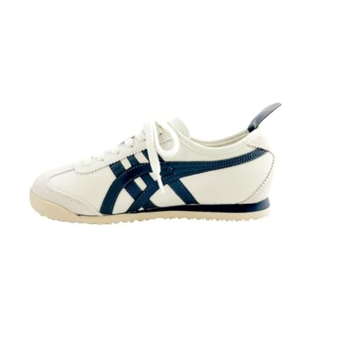100junzidao Frauenflache Casual-Schuhe modische Sneakers Farbblock-Leder PU-Wanderschuhe bequem atmungsaktiv Nicht stickige Füße Alltagskleidung kombinierbar Weiß 38 von 100junzidao