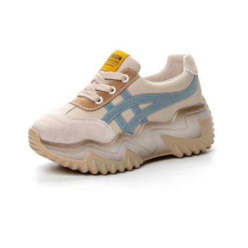 100junzidao Frauenplattform-Sneakers 8cm unsichtbare Größensteigerung Turnschuhe modische Chunky Casual Sport Schuhe Fußbettunterstützung rutschfeste Laufschuhe von 100junzidao