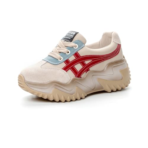 100junzidao Frauenplattform-Sneakers 8cm unsichtbare Größensteigerung Turnschuhe modische Chunky Casual Sport Schuhe Fußbettunterstützung rutschfeste Laufschuhe von 100junzidao