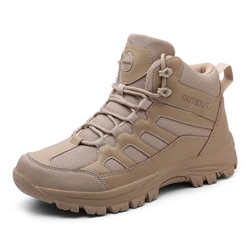 100junzidao Herbst-/Winter-Wanderstiefel Herren-Outdoor-Lederschuhe Wander- und Kletter-Freizeitschuhe Damen Camping Radfahren Beige 38 von 100junzidao