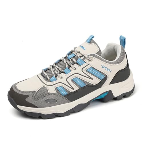 100junzidao Herren Damen wasserdichte Wanderstiefel rutschfeste Wanderschuhe Cross-Country-Lauf-Trekkingschuhe Leicht Atmungsaktiv Blau 36 von 100junzidao