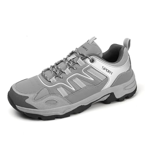 100junzidao Herren Damen wasserdichte Wanderstiefel rutschfeste Wanderschuhe Cross-Country-Lauf-Trekkingschuhe Leicht Atmungsaktiv Grau 38 von 100junzidao