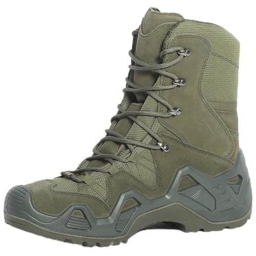 100junzidao Herren rutschfeste Wanderstiefel Damen Leichtgewicht-High-Top-Wanderschuhe Outdoor-Kampf-Training Klettern Trekking-Schuhe Grün 41 von 100junzidao