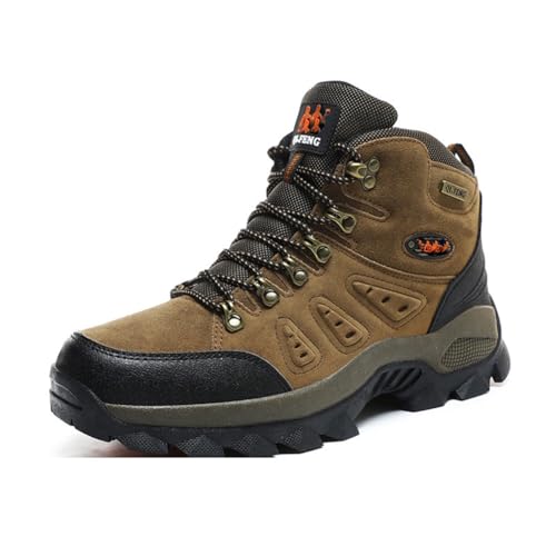 100junzidao Herren- und Damen-Wanderstiefel Große Größen wasserdichte Walking-Trekkingschuhe Leichte Bergsteiger-Kletterschuhe rutschfeste Trainingsschuhe Braun 39 von 100junzidao
