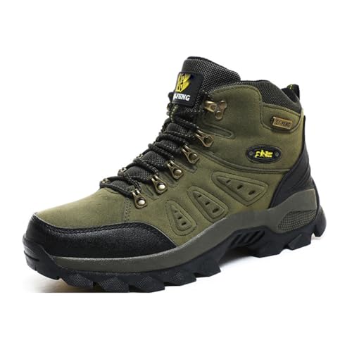 100junzidao Herren- und Damen-Wanderstiefel Große Größen wasserdichte Walking-Trekkingschuhe Leichte Bergsteiger-Kletterschuhe rutschfeste Trainingsschuhe Grün 40 von 100junzidao