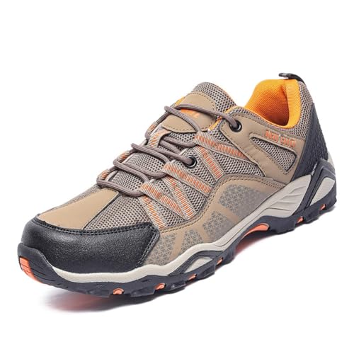 100junzidao Herren wasserdichte Wanderschuhe Outdoor-Rucksacktouren rutschfeste Trekking-Wanderschuhe Leicht Atmungsaktiv Bequem Langlebig Gelb 40 von 100junzidao