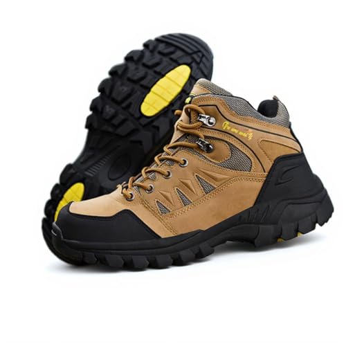 100junzidao Hohe Wanderstiefel Outdoor-Wanderschuhe für Paare Sport-Geländelaufschuhe rutschfest Wasserdicht Gelb 39 von 100junzidao