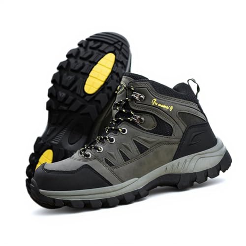 100junzidao Hohe Wanderstiefel Outdoor-Wanderschuhe für Paare Sport-Geländelaufschuhe rutschfest Wasserdicht Grau 42 von 100junzidao