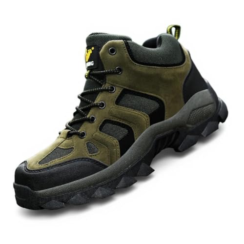 100junzidao Hohe Wanderstiefel für Damen Herren Große Größen Wander-Trekkingschuhe Frühling Herbst Isoliert Atmungsaktiv Leicht Grün 42 von 100junzidao