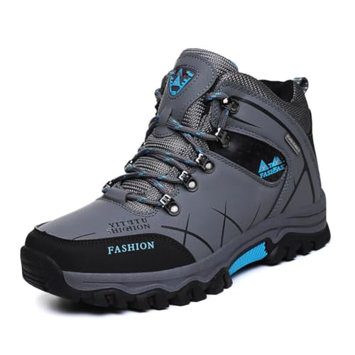 100junzidao Hohe Wanderstiefel für Damen Isolierte Outdoor-Sport-Trainingsschuhe für Herren Leichte Camping- und Kletterstiefel Blau 38 von 100junzidao