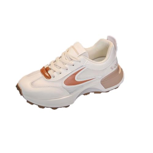 100junzidao Laufschuhe für Damen Mesh Atmungsaktive Freizeitschuhe Modische Sportschuhe Leichtgewichtige weiche Sohle Vielseitiger Stil Beige 39 von 100junzidao