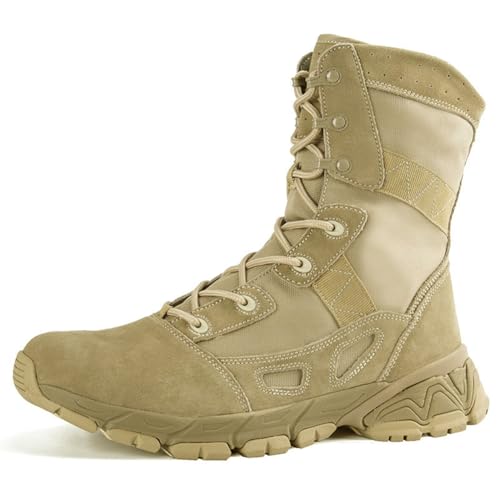 100junzidao Outdoor-Wanderschuhe wasserdichte rutschfeste Wanderschuhe Leichte atmungsaktive Sportschuhe Hohe, stoßfeste Zehenkappen Beige 42 von 100junzidao