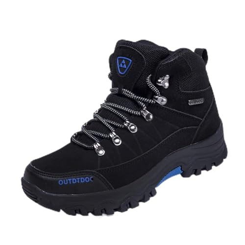 100junzidao Outdoor-Wanderstiefel Leder Pu Hohe Sport-Kletterschuhe rutschfeste, verschleißfeste Wanderschuhe Herren Damen Schwarz 40 von 100junzidao
