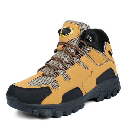 100junzidao Outdoor-Wanderstiefel für Damen, leichte Trekking-Wanderschuhe für Herren, große Größen, atmungsaktive Sport-Trainingsschuhe Gelb 41 von 100junzidao