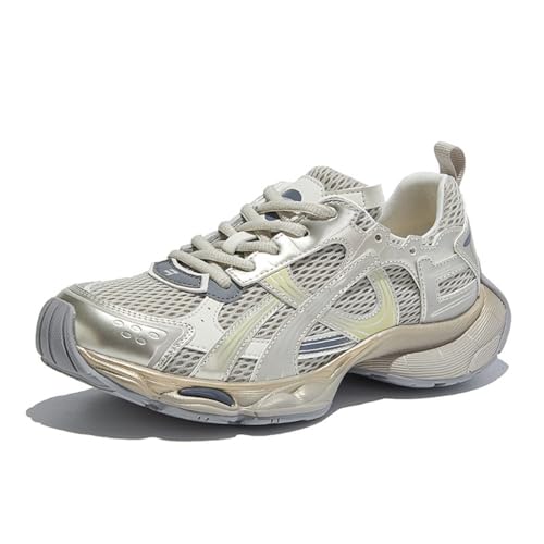 100junzidao Plateauschuhe für Damen Dicke Sohle Wanderschuhe Schnürung bequem leicht Outdoor Laufschuhe atmungsaktives Mesh lässige Trainingsschuhe Silber 38 100junzidao Plateauschuhe für Damen Dicke Sohle Wanderschuhe Schnürung bequem leicht Outdoor Laufschuhe atmungsaktives Mesh lässige Trainingsschuhe Silber 38 von 100junzidao