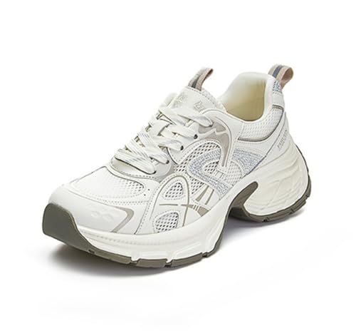 100junzidao Plateauschuhe für Damen atmungsaktives Mesh Schnürung Leder Dicke Sohle Dad Schuhe klassisch Retro bequem höhenverstellbar lässige Wanderschuhe Beige 37 100junzidao Plateauschuhe für Damen atmungsaktives Mesh Schnürung Leder Dicke Sohle Dad Schuhe klassisch Retro bequem höhenverstellbar lässige Wanderschuhe Beige 37 von 100junzidao