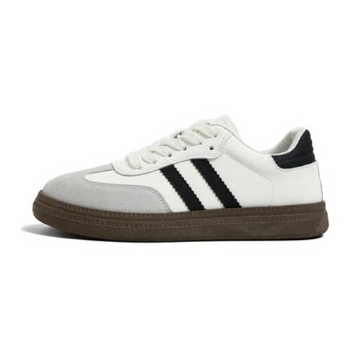 100junzidao Retro-Sneakers für Damen Schwarze leichte Freizeitschuhe Bequeme und atmungsaktive Wanderschuhe Weiß 38 von 100junzidao