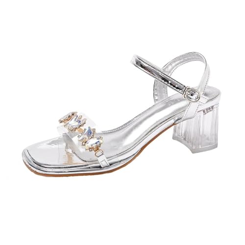 100junzidao Riemchensandalen für Damen mit hohem Absatz quadratischer Zehenpartie Strass Klassische Kurze Bequeme Schuhe für Hochzeiten und Partys 100junzidao Riemchensandalen für Damen mit hohem Absatz quadratischer Zehenpartie Strass Klassische Kurze Bequeme Schuhe für Hochzeiten und Partys von 100junzidao