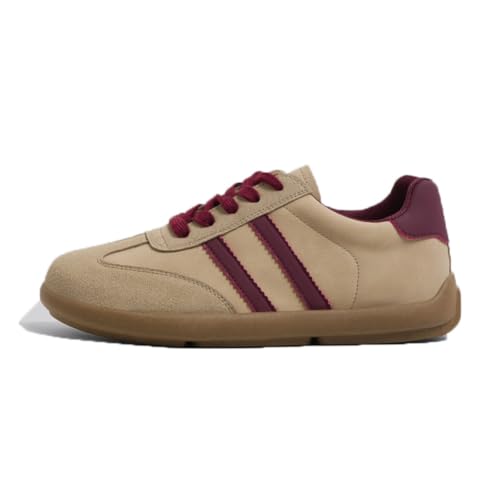 100junzidao Satin-Leder-Sneaker für Damen Retro-Flachschuhe Modische Freizeitschuhe zum Trainieren Low-Top-Schnürschuhe Braun 37 100junzidao Satin-Leder-Sneaker für Damen Retro-Flachschuhe Modische Freizeitschuhe zum Trainieren Low-Top-Schnürschuhe Braun 37 von 100junzidao