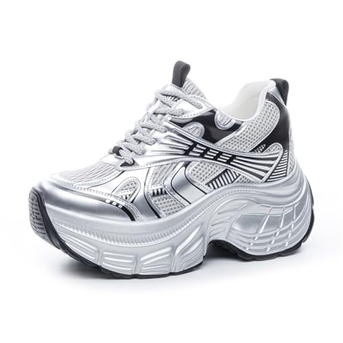 100junzidao Sneaker mit Dicker Sohle Plateau Schnürschuhe Leder Bequeme Leichte Dad Schuhe Atmungsaktives Mesh Lässige Laufschuhe 100junzidao Sneaker mit Dicker Sohle Plateau Schnürschuhe Leder Bequeme Leichte Dad Schuhe Atmungsaktives Mesh Lässige Laufschuhe von 100junzidao