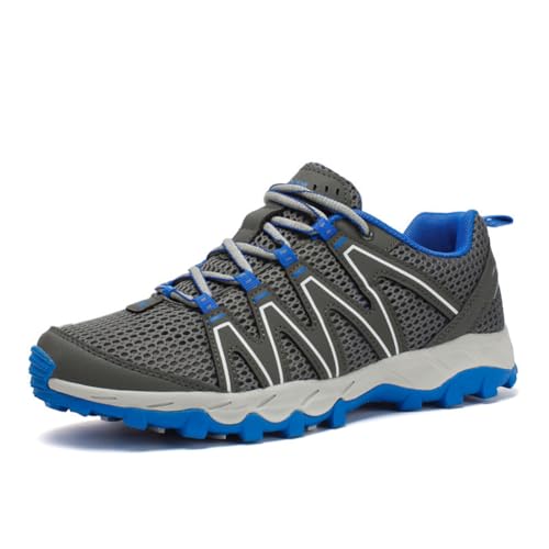 100junzidao Trail-Schuhe Damen rutschfeste stoßdämpfende Wanderschuhe Herren Sport Outdoor Cross-Country Leichte Wanderschuhe Training Grau 41 von 100junzidao