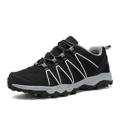 100junzidao Trail-Schuhe Damen rutschfeste stoßdämpfende Wanderschuhe Herren Sport Outdoor Cross-Country Leichte Wanderschuhe Training Schwarz 41 von 100junzidao