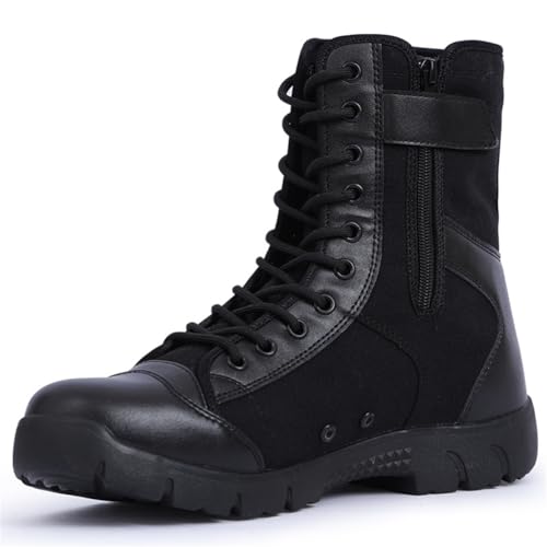 100junzidao Trekking-Wanderschuhe Damen High-Top-Walking-Schuhe wasserdichte Trainings-Reiseschuhe rutschfest Camping Kampf Schwarz 38 von 100junzidao