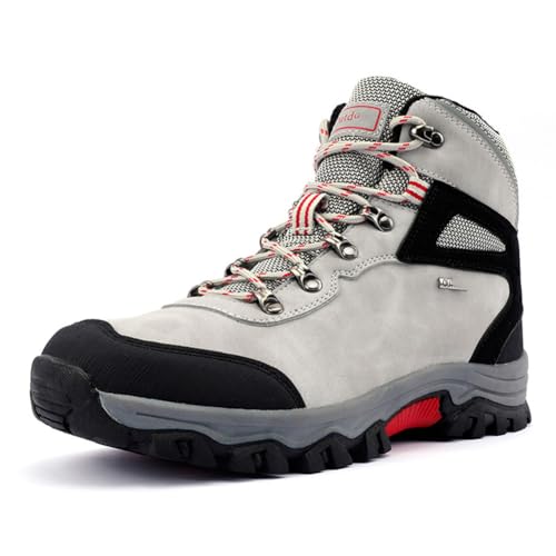 100junzidao Trekking-Wanderschuhe für Herren Outdoor-Wanderschuhe für Damen Mid-Cut-Reiseschuhe Klettersteige Schuhe Abriebfest rutschfest Beige 40 von 100junzidao
