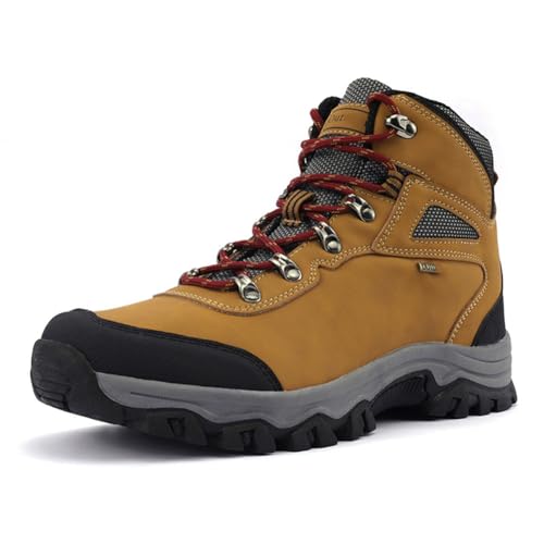 100junzidao Trekking-Wanderschuhe für Herren Outdoor-Wanderschuhe für Damen Mid-Cut-Reiseschuhe Klettersteige Schuhe Abriebfest rutschfest Gelb 41 von 100junzidao