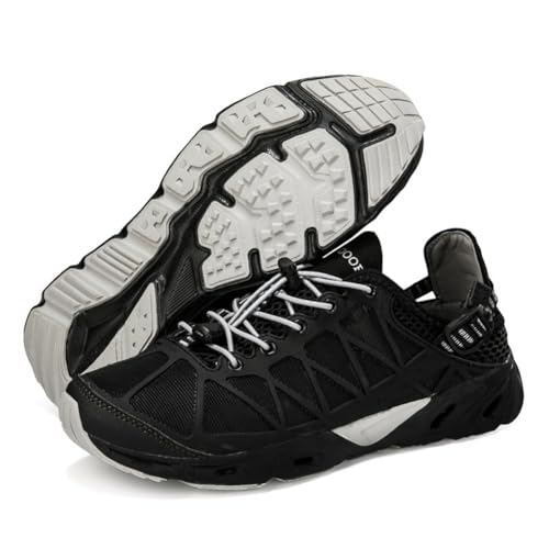 100junzidao Wanderschuhe Sommer Outdoor Angeln Atmungsaktive rutschfeste Wanderschuhe Schnell trocknende Shuo Xi Schuhe Herren Damen Trainings-Sneaker Schwarz 38 von 100junzidao