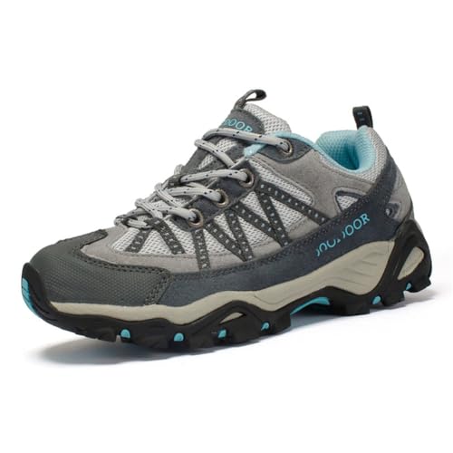 100junzidao Wanderschuhe für Damen Leichte wasserdichte Wanderschuhe Outdoor-Training Camping rutschfest Langlebig Grau 40 von 100junzidao