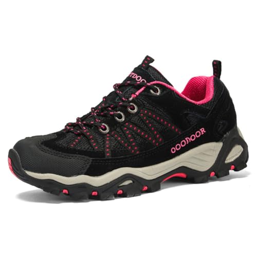 100junzidao Wanderschuhe für Damen Leichte wasserdichte Wanderschuhe Outdoor-Training Camping rutschfest Langlebig Schwarz 37 von 100junzidao
