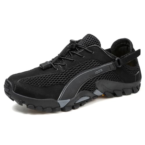 100junzidao Wanderschuhe für Herren Wanderschuhe für Damen Fluss-Trekkingschuhe Camping Angeln Outdoor-Klettern Wandern Training Schwarz 38 von 100junzidao