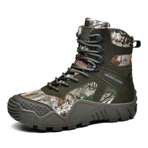 100junzidao Wanderstiefel Hohe wasserdichte Wanderschuhe für Herren und Damen Leichte, Bequeme Kletterschuhe Offroad-Trainingsschuhe Grün 39 von 100junzidao