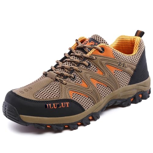 100junzidao Wanderstiefel für Paare wasserdichte Outdoor-Kletterschuhe Backpacking Camping Wanderschuhe Vier Jahreszeiten Atmungsaktiv Leicht Orange 38 von 100junzidao