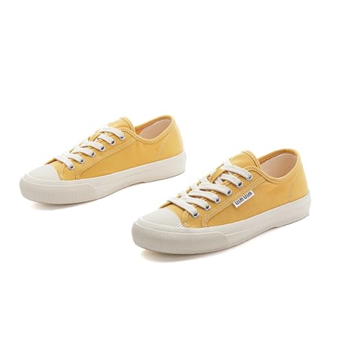100junzidao Weiße Canvas Sneaker Damen Mit Natur Ula Grass Einlegesohlen Bequem Slip-On Flach Schnürer Atmungsaktiv für Freizeit von 100junzidao