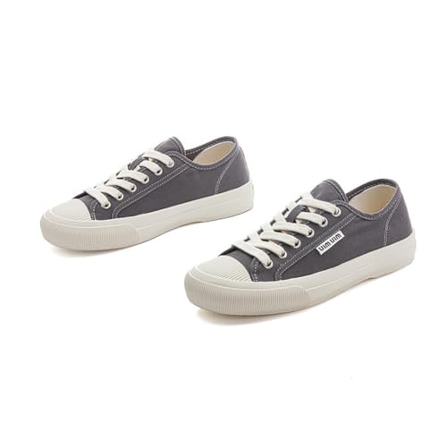 100junzidao Weiße Canvas Sneaker Damen Mit Natur Ula Grass Einlegesohlen Bequem Slip-On Flach Schnürer Atmungsaktiv für Freizeit von 100junzidao