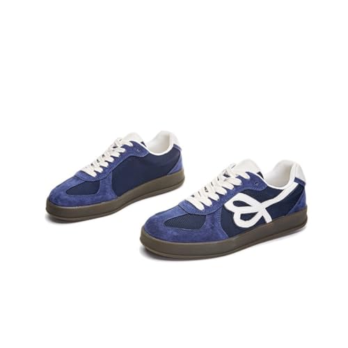 100junzidao Weiße Plateform Sneaker Damen Retro Sportliche Schuhe Bequeme Trainer für Spaziergänge Modisch Casual Atmungsaktiv Herbst von 100junzidao